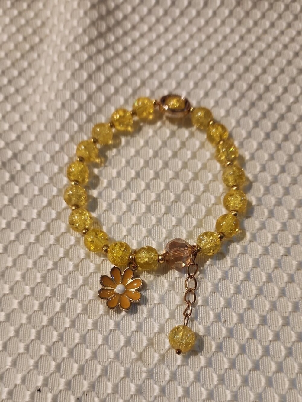 Yellow Beaded Daisy Charm Bracelet Set - *2 For $13* - Picture 3 of 6
